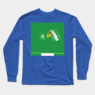 Green Sporty Nigeria on Blue Background Long Sleeve T-Shirt